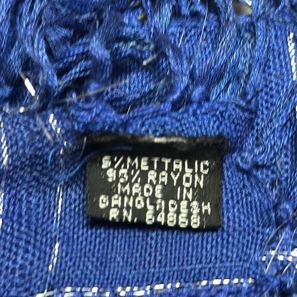 Beautiful royal blue square 31” by 31” table topper, shawl, or scarf. You decide - Picture 12 of 12